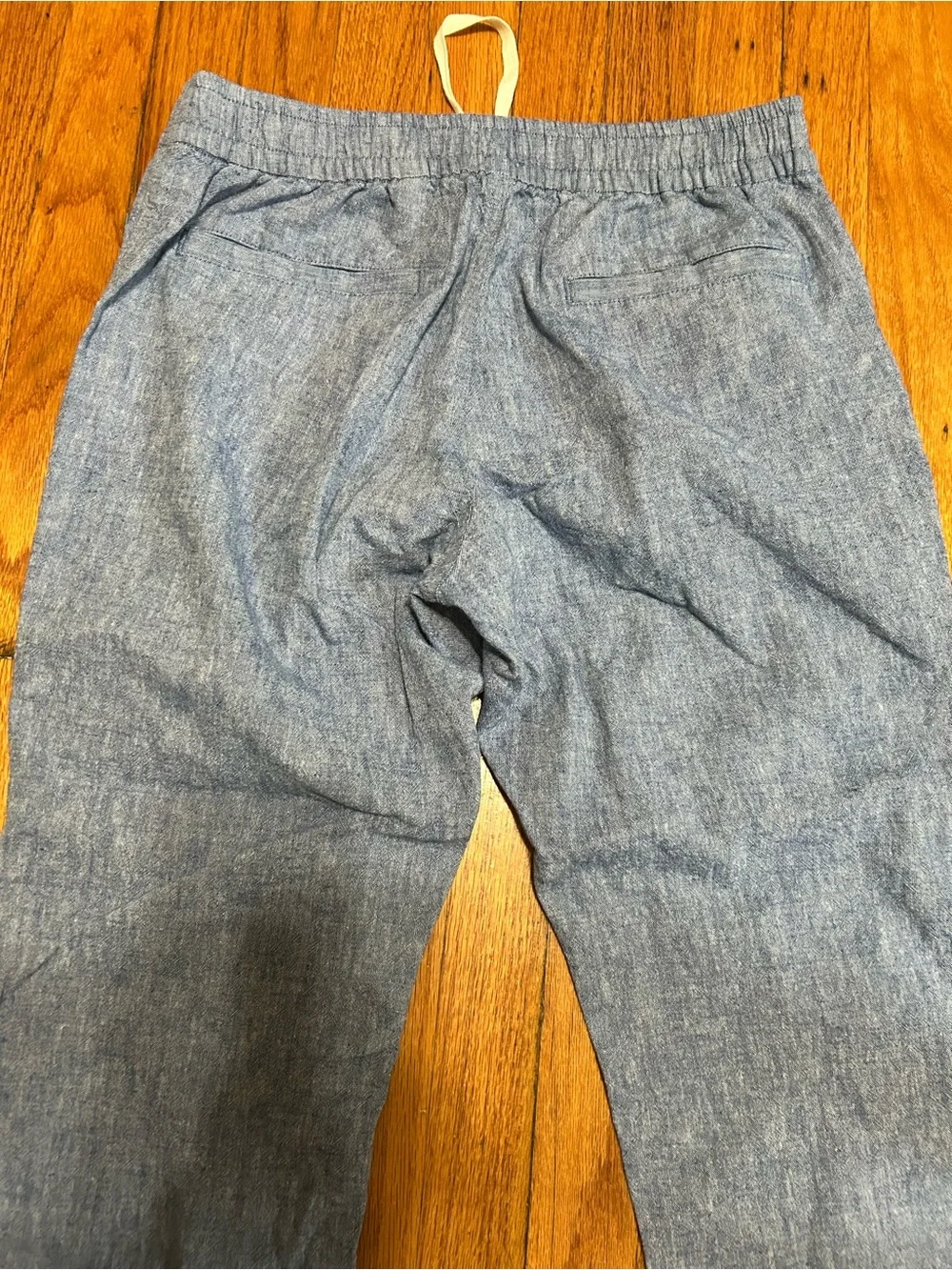 GAP Men’s  Chambray Like Linen Cotton Blend Blue Joggers Medium